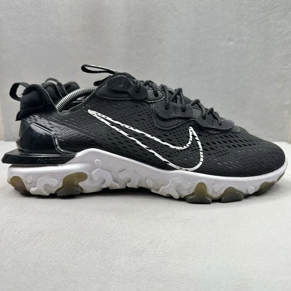 Nike React Vision Mens Size 12 Shoes Black / White Athletic Running Sneakers